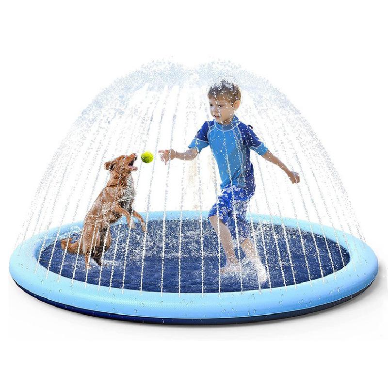 100cm Summer Inflatable Water Sprinkler Pad Children Outdoor Play Water Pad Lawn Game Mat Beach Pad Water Sprinkler Game Toy